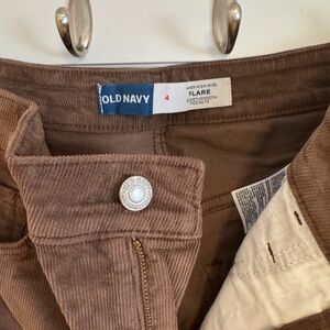 Old Navy Tan Corduroy High-Rise Flare Pants